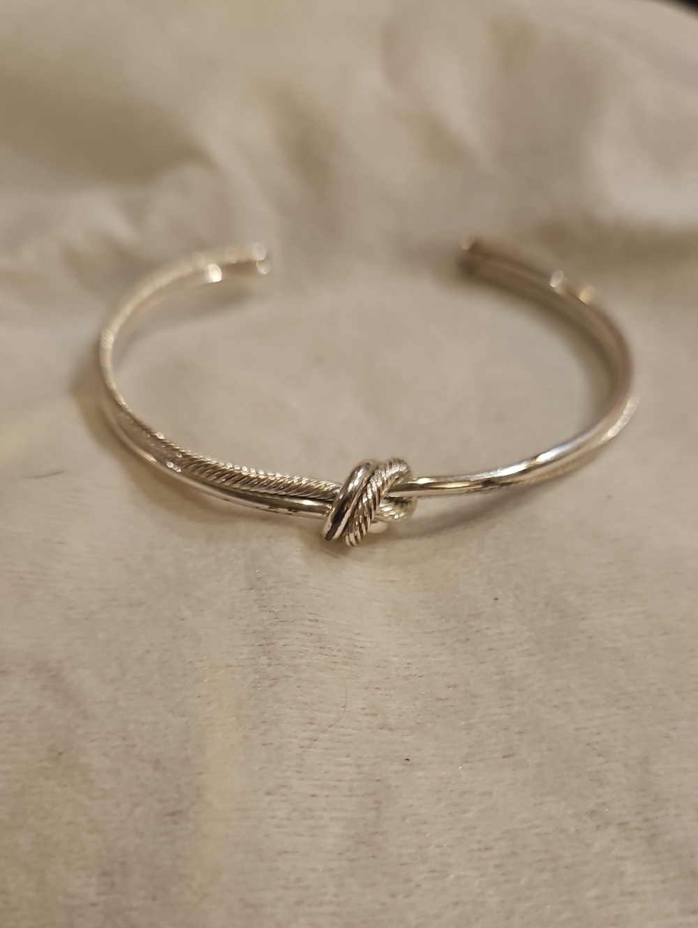 Silver Knot Open Cuff Bracelet - Women’s Jewelry